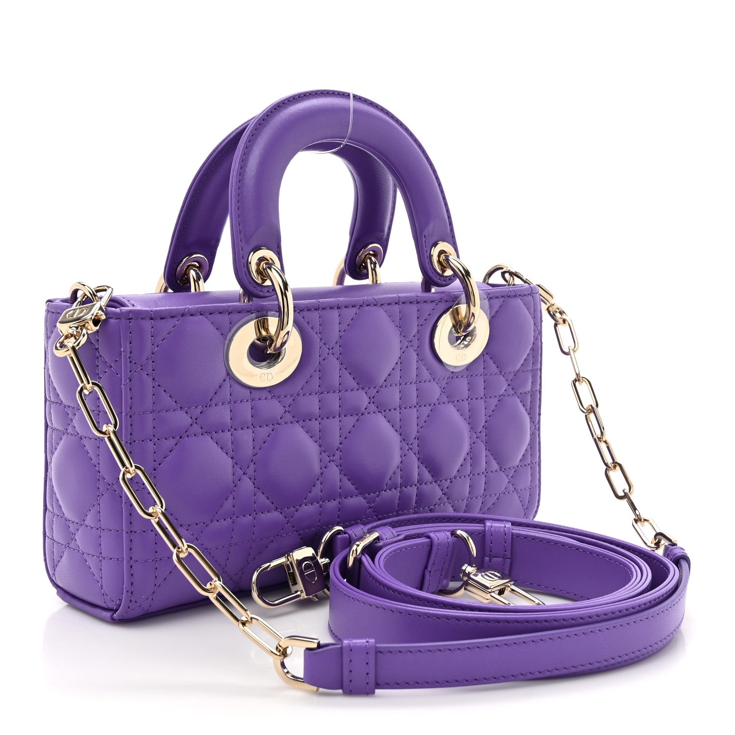 Christian Dior Lambskin Cannage Small Lady D-Joy Purple 3 of 10