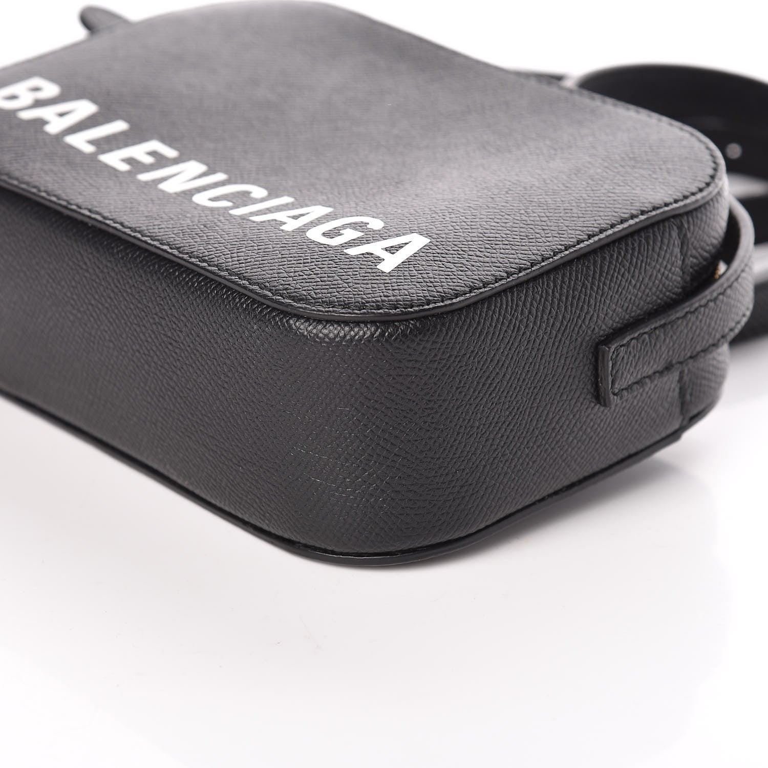 Balenciaga Signature Grained Calfskin Logo XS Ville Camera Bag Black White 8 of 8