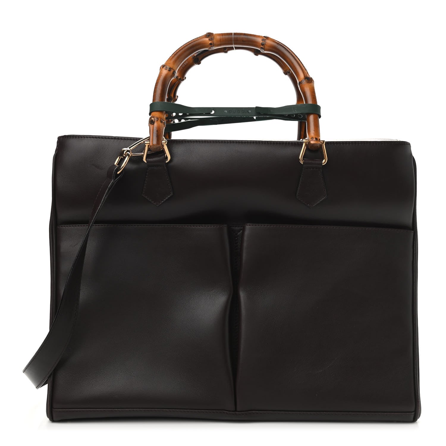 Gucci Calfskin Bamboo Tote Burgundy 1 of 13
