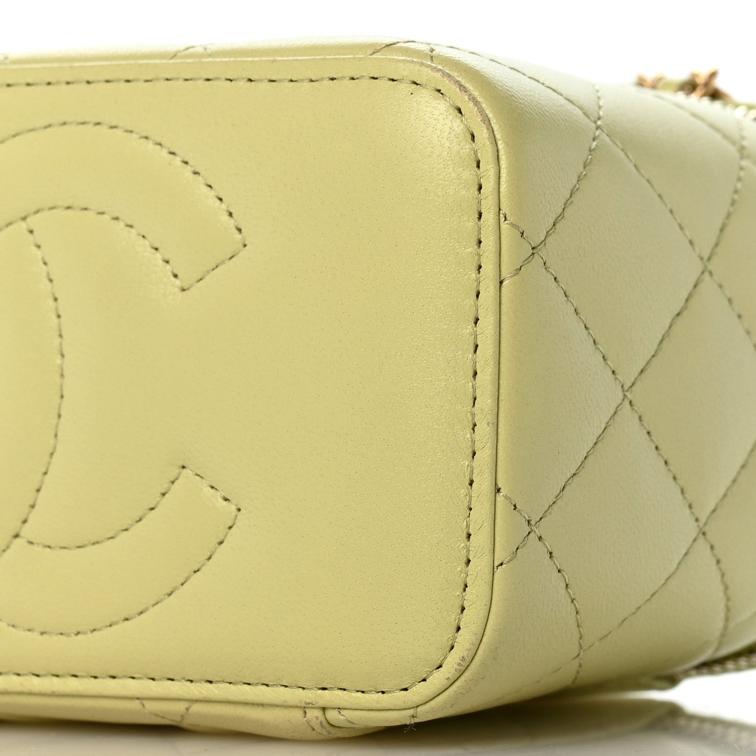 Chanel Lambskin Quilted Small Vanity Case With Chain Light Green 10 of 12
