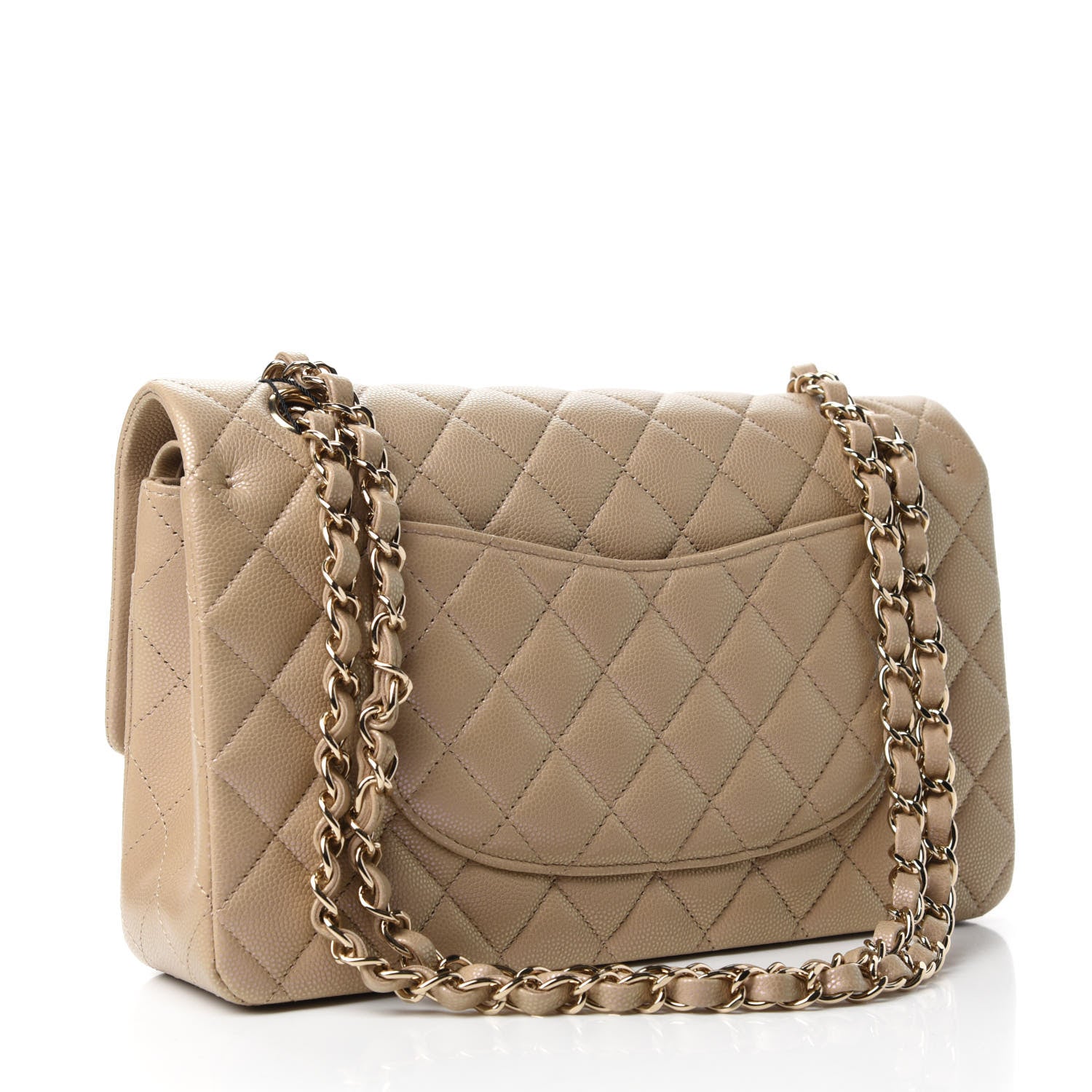 Chanel Iridescent Caviar Quilted Medium Double Flap Dark Beige 3 of 11