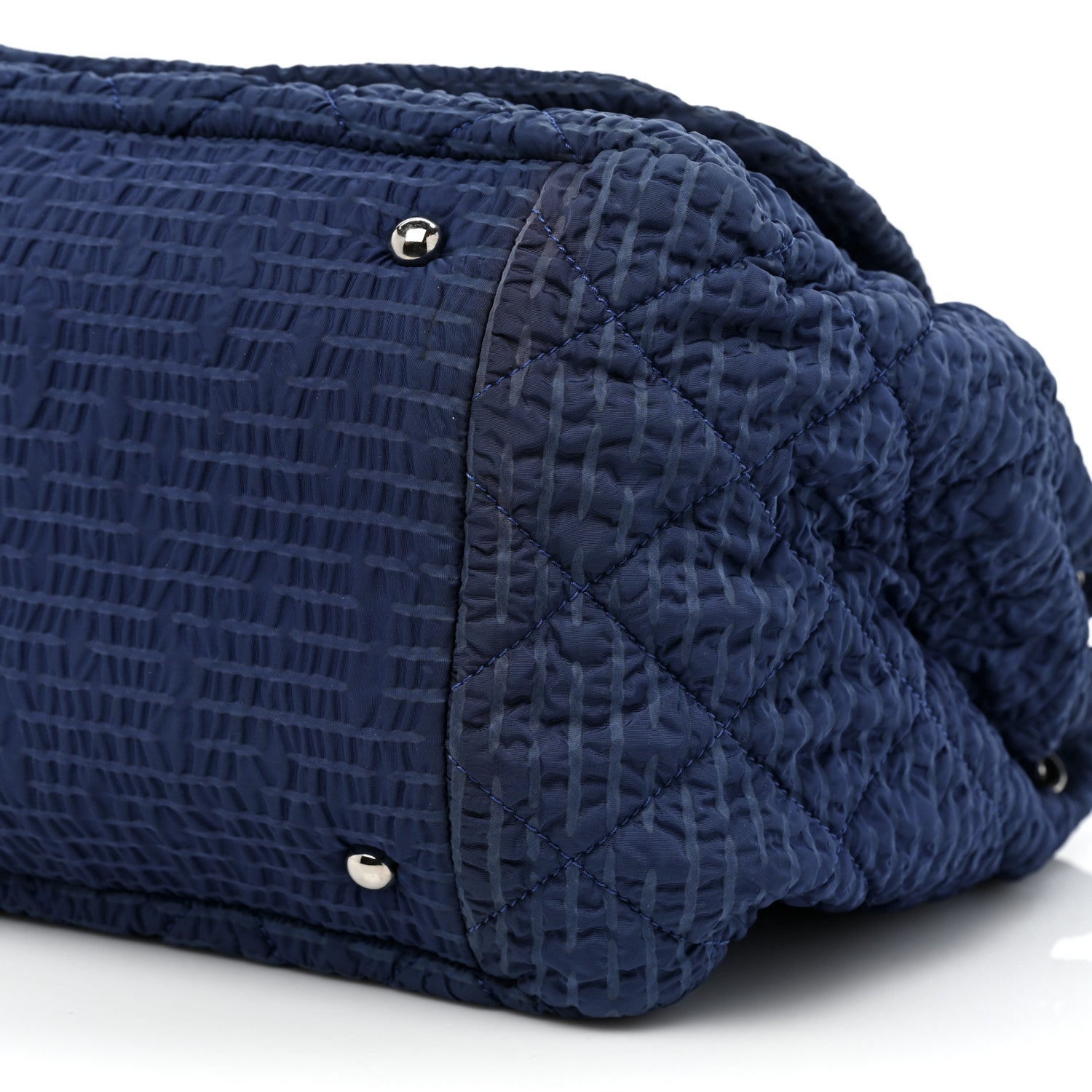 Chanel Nylon Patent Quilted CC Accordion Flap Bag Blue 8 of 18