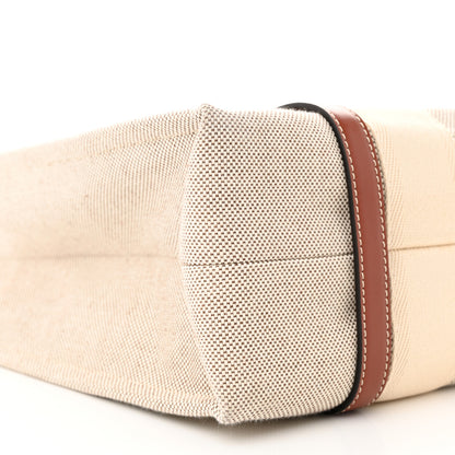 Chloe Cotton Calfskin Medium Woody Ribbon Tote White Brown 9 of 10