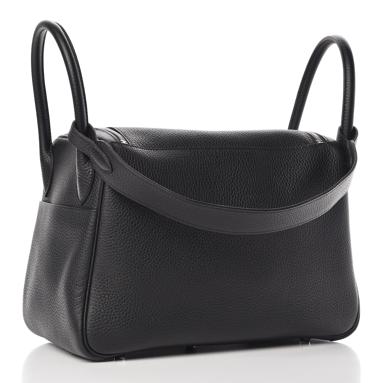 Hermes Taurillon Clemence Lindy 30 Black 3 of 9