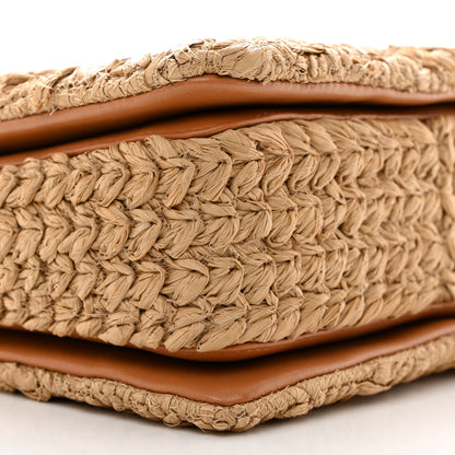 Valentino Garavani Raffia One Stud Chain Clutch Natural 8 of 9
