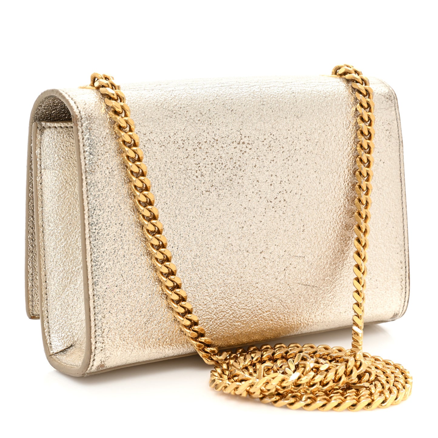 Metallic Calfskin Small Classic Monogram Kate Satchel Pale Gold