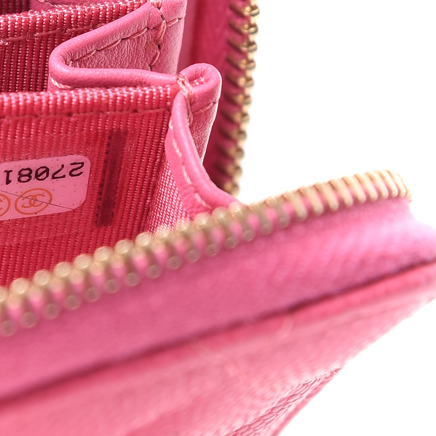 Chanel Caviar Quilted Zip Coin Purse Pink 7 of 8