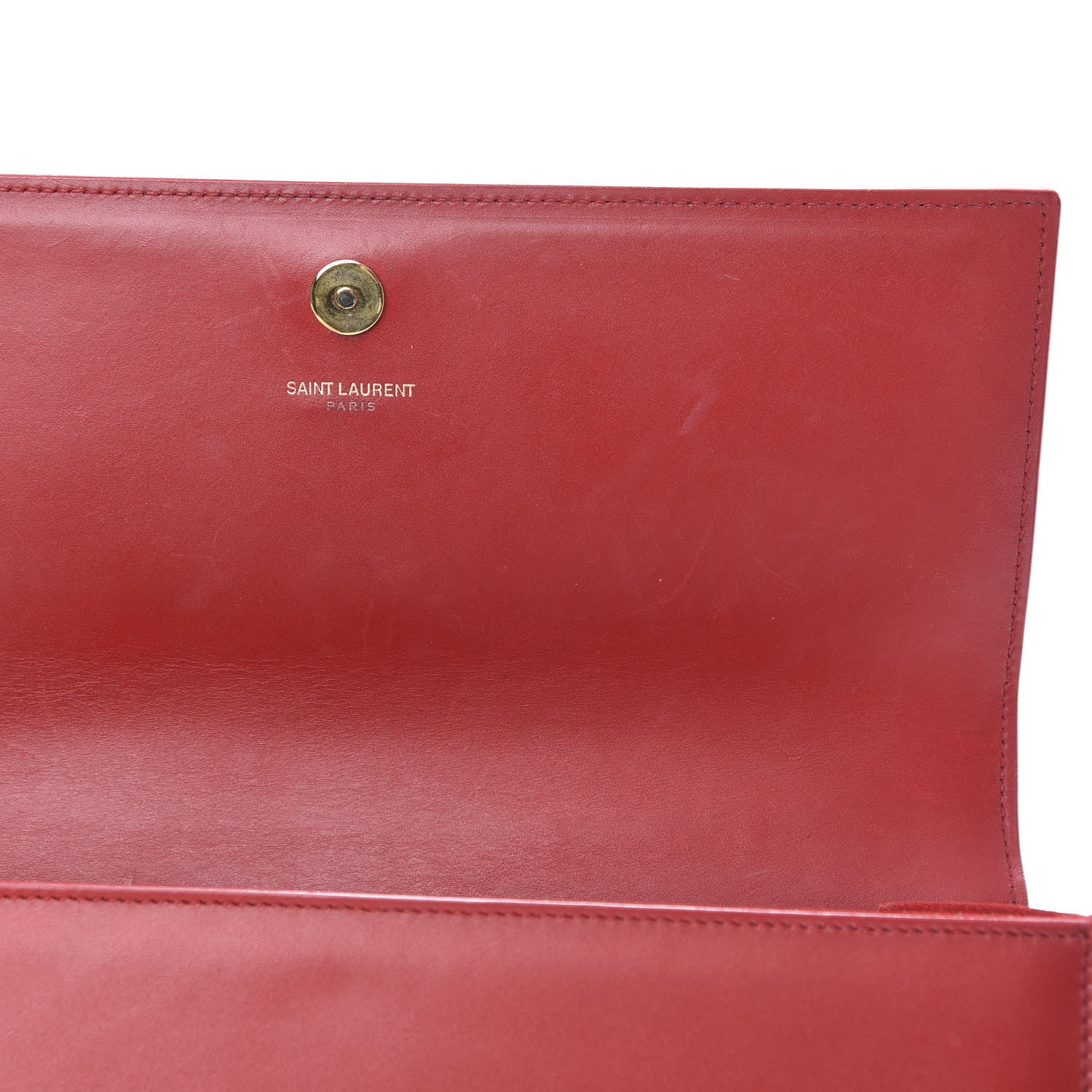 Saint Laurent Calfskin Monogram Cassandre Clutch Rouge Orient 8 of 12
