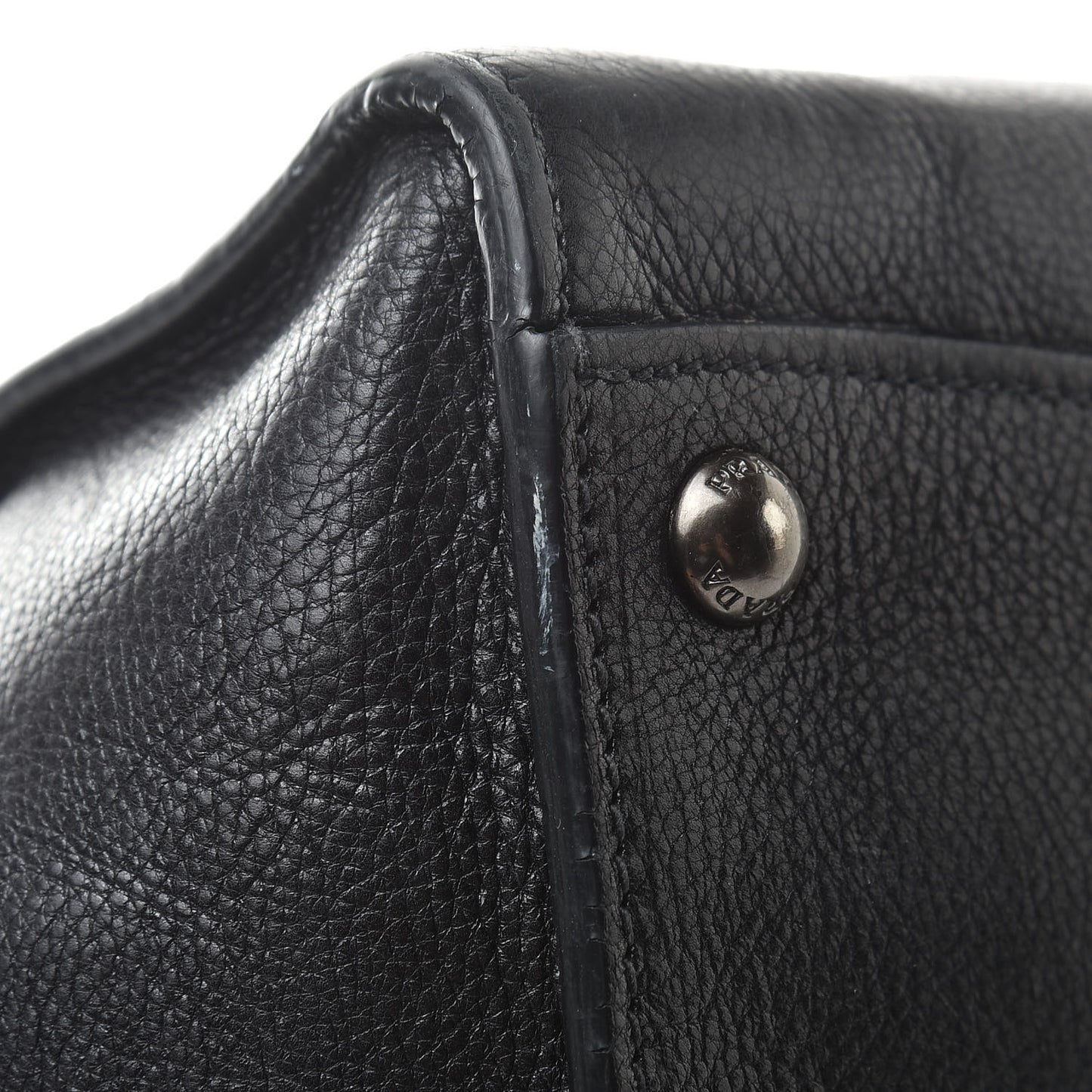 Glace Calf Small Twin Pocket Tote Black