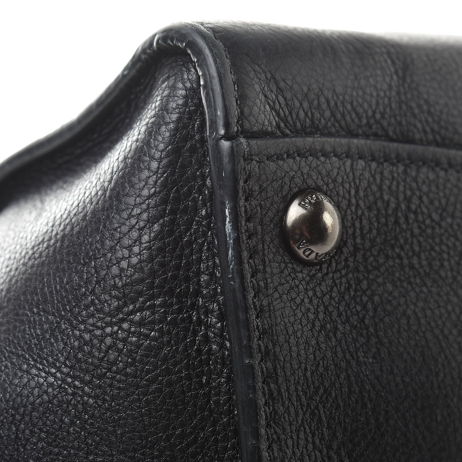 Prada Glace Calf Small Twin Pocket Tote Black 16 of 25