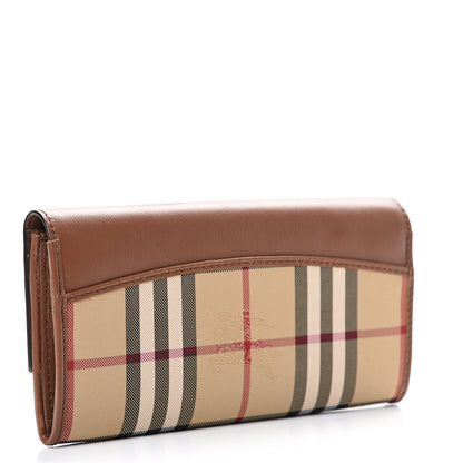 Burberry Calfskin Horseferry Check Porter Continental Wallet Tan 2 of 8