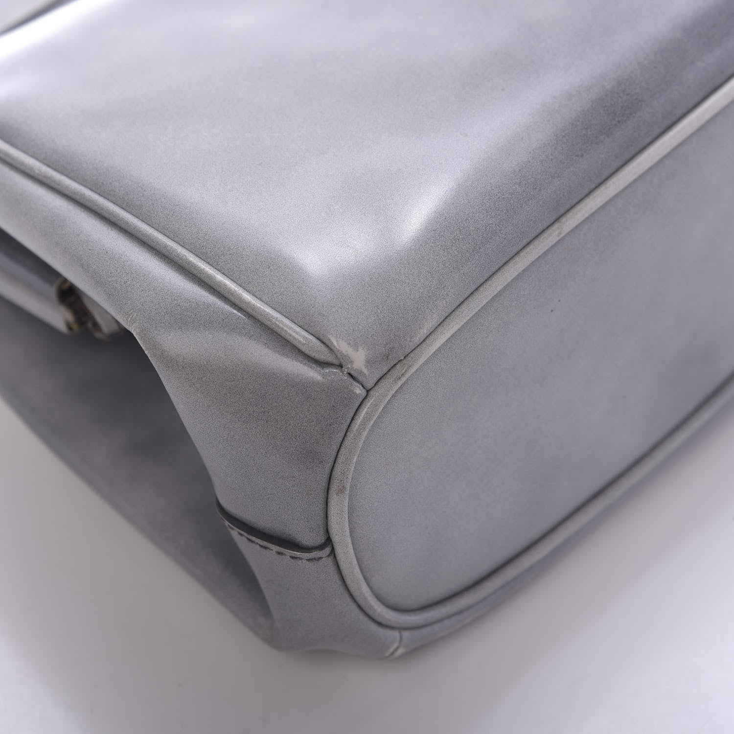 Prada Spazzolato Kisslock Clutch Grigio 11 of 13