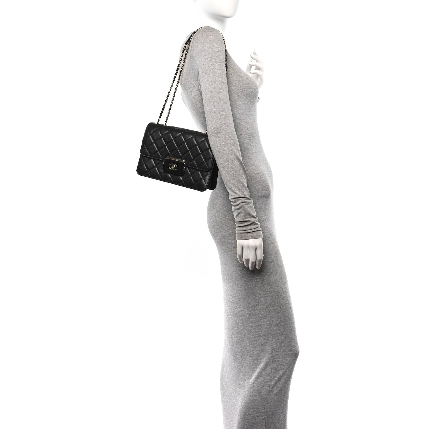 Chanel Sheepskin Quilted Beauty Lock Flap Black 3 of 19