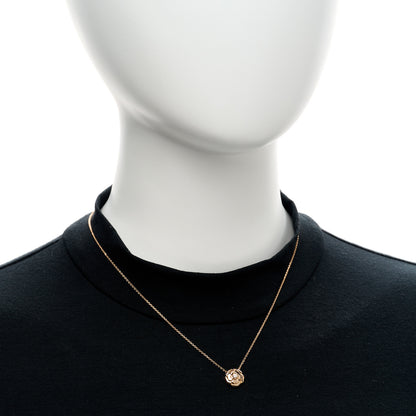 Chanel 18K Rose Gold Diamond Extrait de Camelia Pendant Necklace 2 of 5
