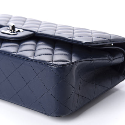 Chanel Lambskin Quilted Medium Double Flap Dark Blue 8 of 12