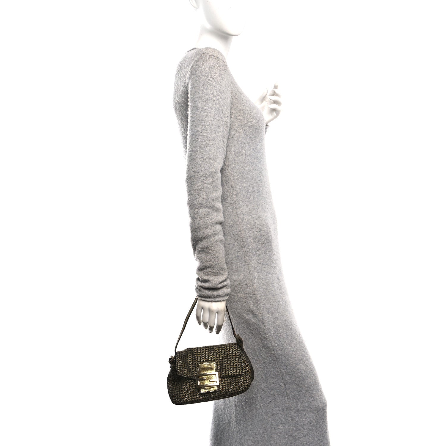 Fendi Micro Zucchino Forever Mini Mama Baguette Black Gold 2 of 9