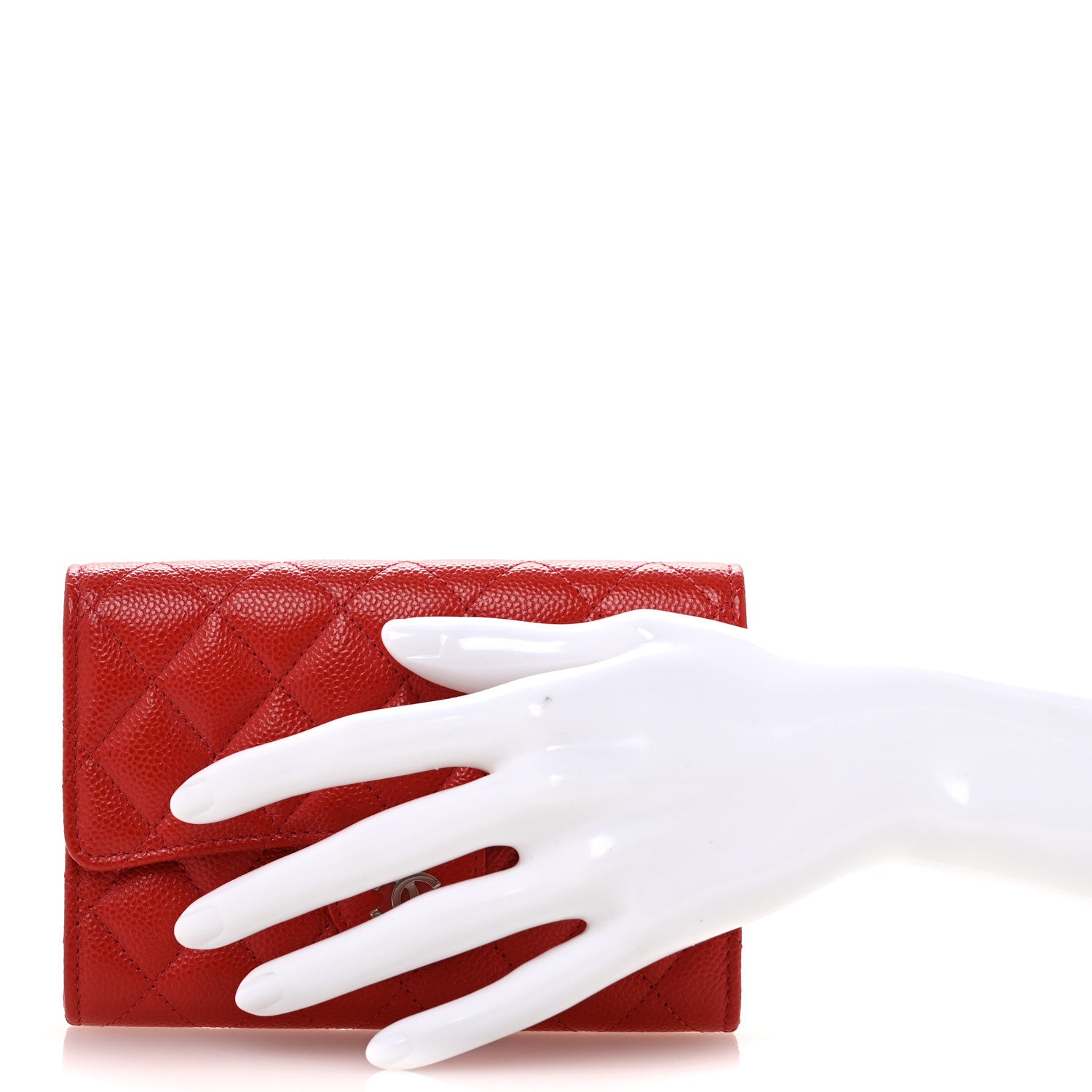 Chanel Caviar Quilted Medium Flap Wallet Red 2 of 8