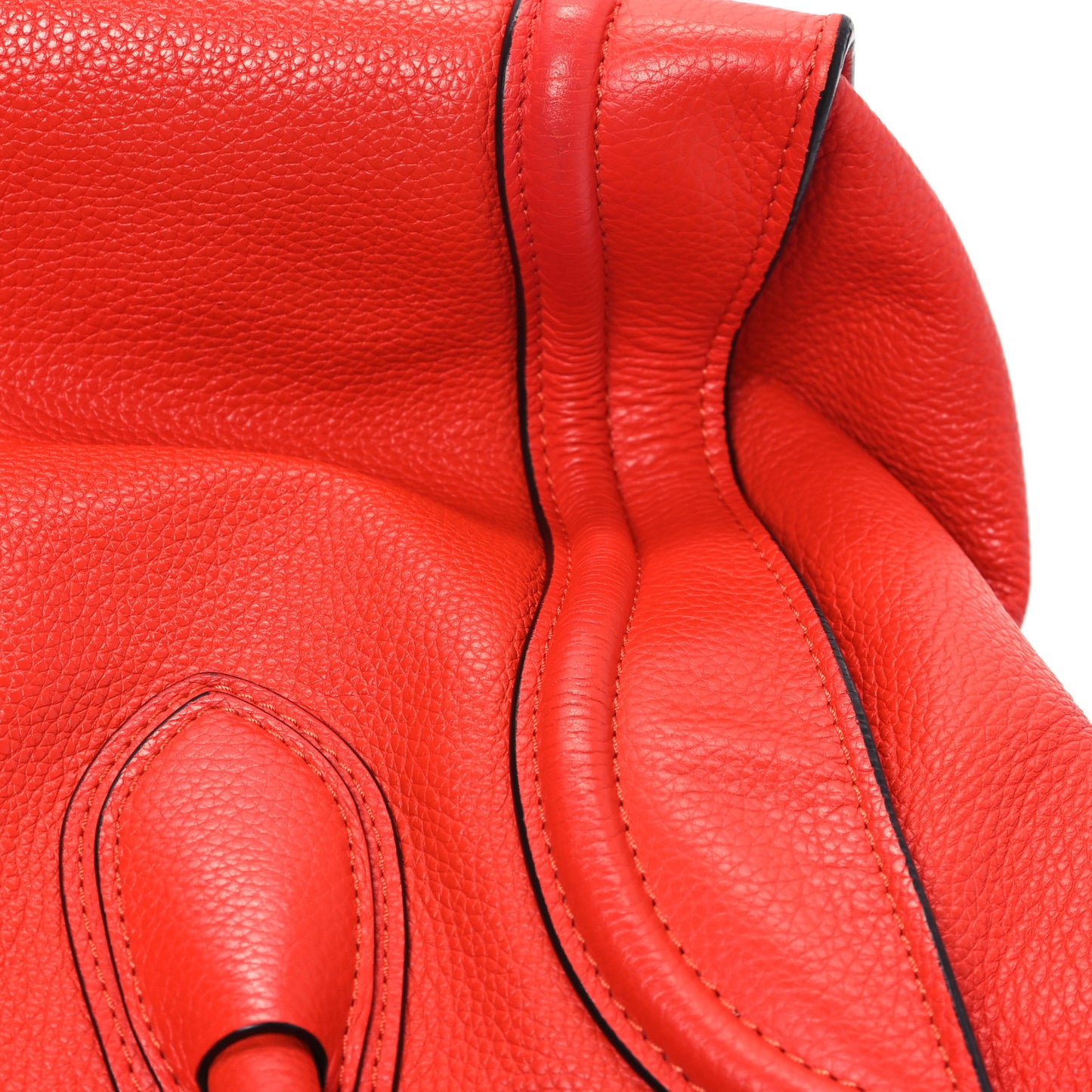 Drummed Calfskin Mini Luggage Coquelicot