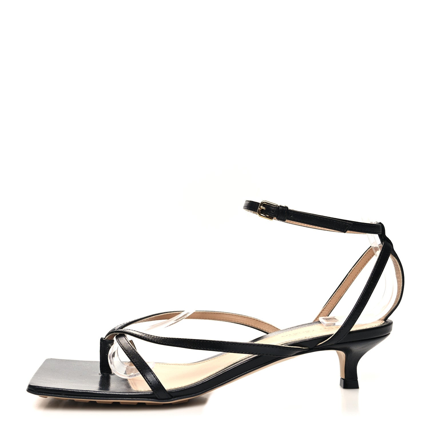 Bottega Veneta Lambskin Stretch Multi Strap 40mm Sandals 37 Black 1 of 8