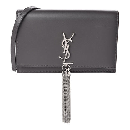 Saint Laurent Smooth Calfskin Classic Monogram Kate Tassel Chain Wallet Asphalt 1 of 10