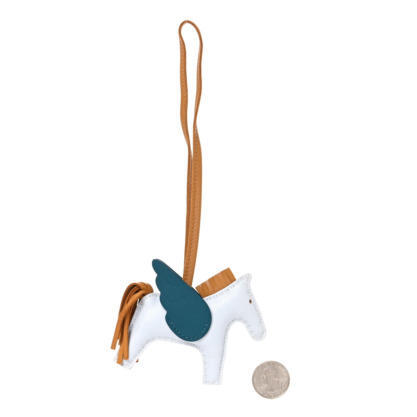 Milo Lambskin Grigri Rodeo Pegase Horse Bag Charm PM Bleu Brume Sesame Vert Bosphore
