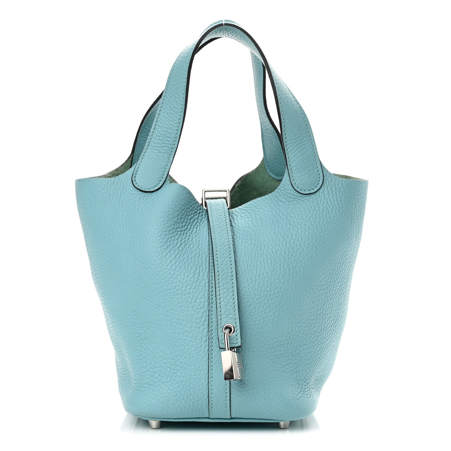 Hermes Taurillon Clemence Picotin Lock 18 PM Bleu Atoll 1 of 10