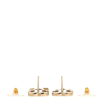 Chanel Crystal Pearl Charming Winter CC Star Heart Earrings Gold 3 of 5
