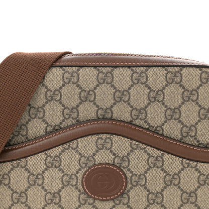 Gucci GG Supreme Monogram Azalea Calfskin Retro Interlocking G Messenger Shoulder Bag Beige Ebony Brown Sugar 8 of 11