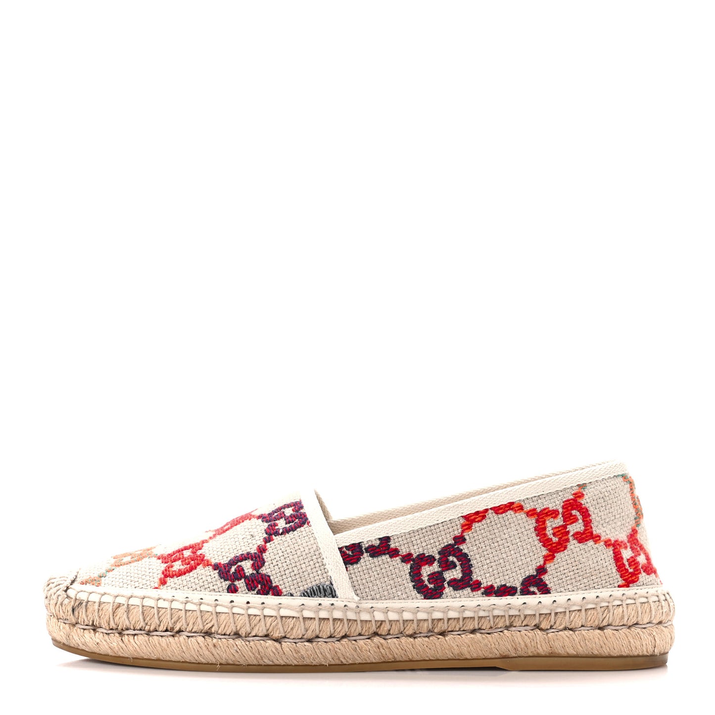 Linen Psychedelic Mini GG Monogram Espadrilles 38 Multicolor Mystic White