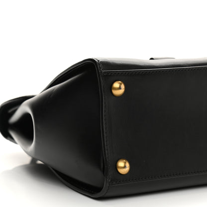 Gucci Plutone Calfskin Web Medium Turn Lock Top Handle Duffle Bag Black 10 of 13