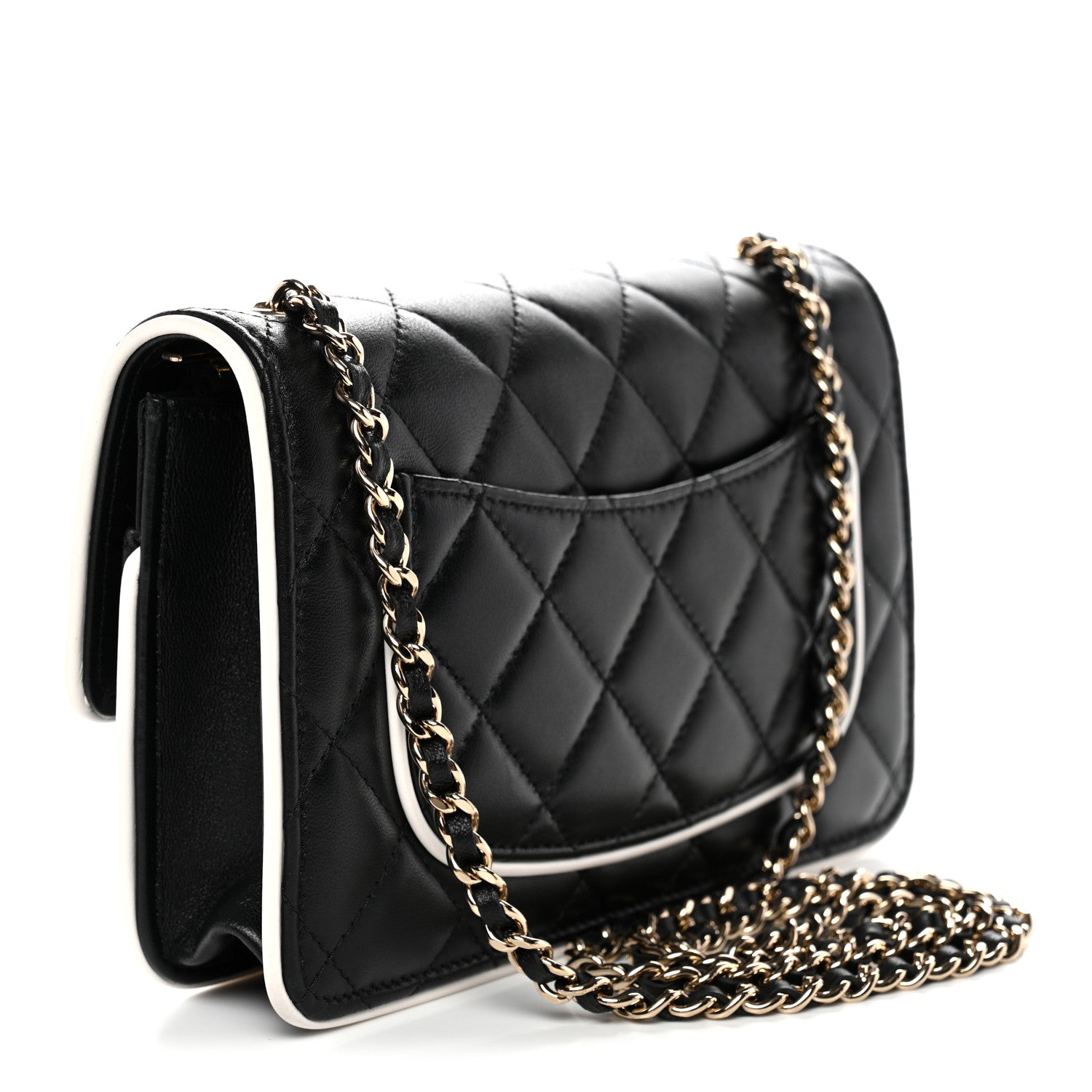 Chanel Lambskin Quilted Resin CC Mini Flap Bag Black White 3 of 11
