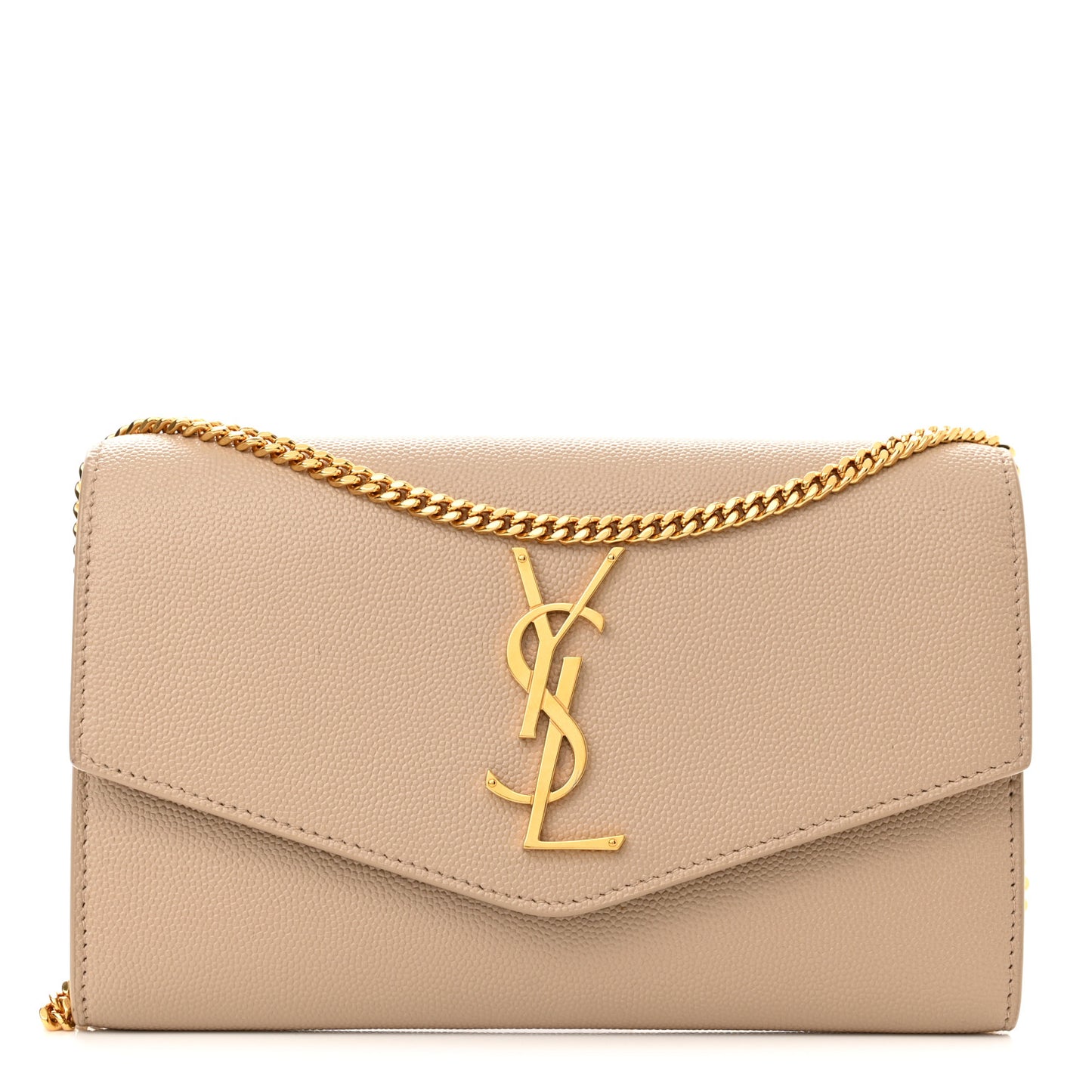 Grain De Poudre Monogram Uptown Chain Wallet Dark Beige