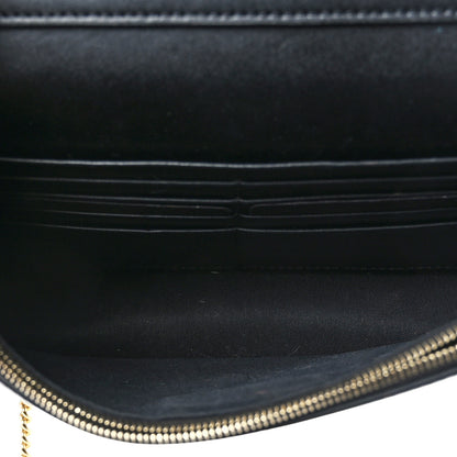 Fendi Vitello Cruise F is Fendi Bi-Color FF 1974 Embossed Medium Envelope Wallet On Chain Black Maya 5 of 8