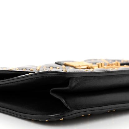 Christian Dior Lambskin Cannage Studded Large Dioraddict Flap Bag Black 9 of 10