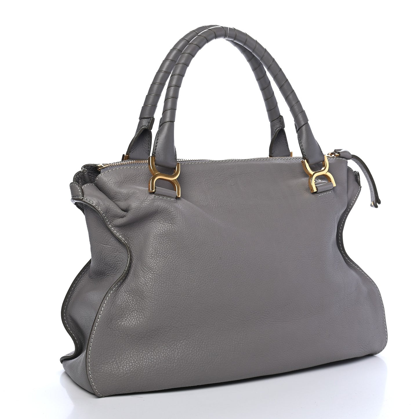 Calfskin Large Marcie Satchel Cashmere Grey