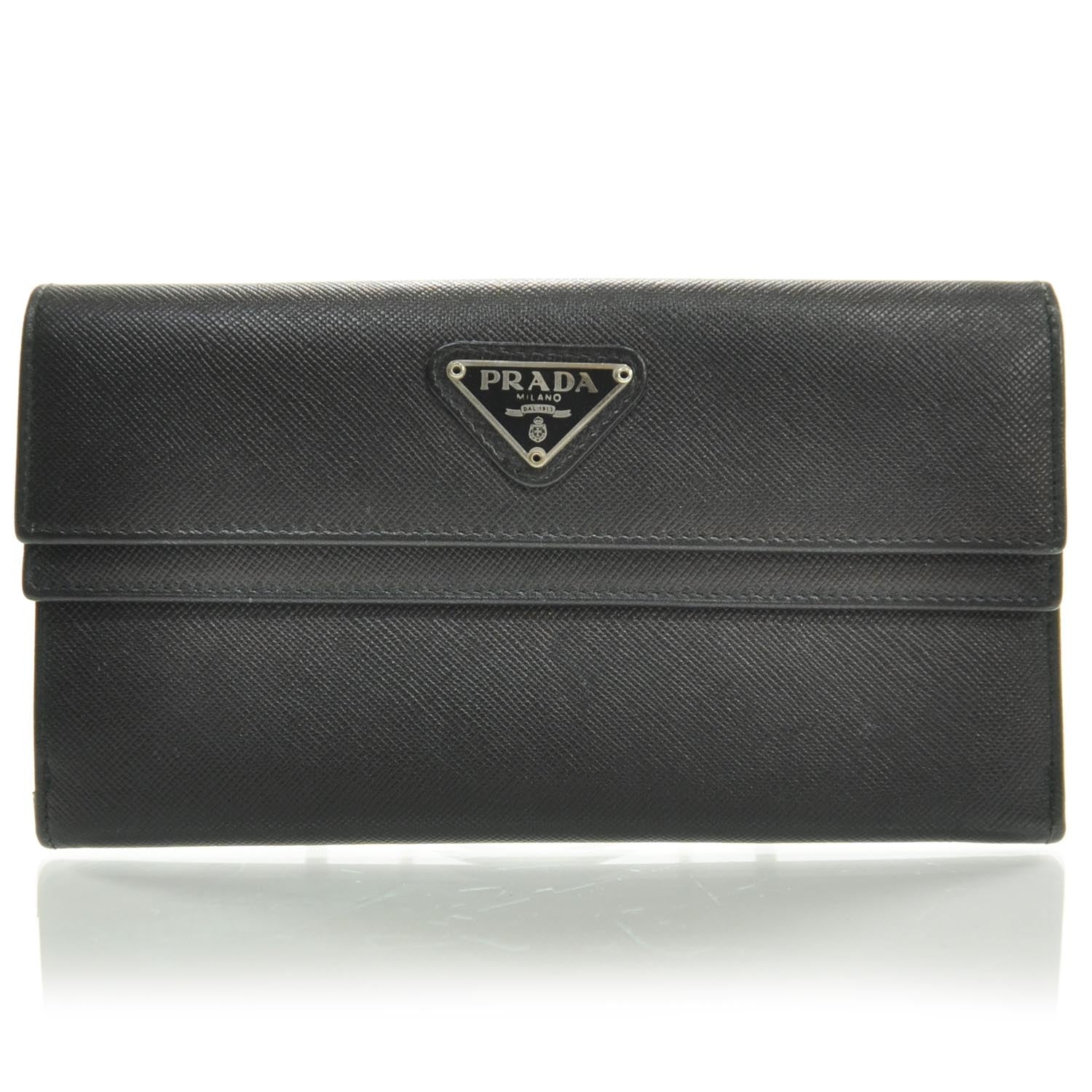Prada Saffiano Continental Wallet Nero Black 1 of 8