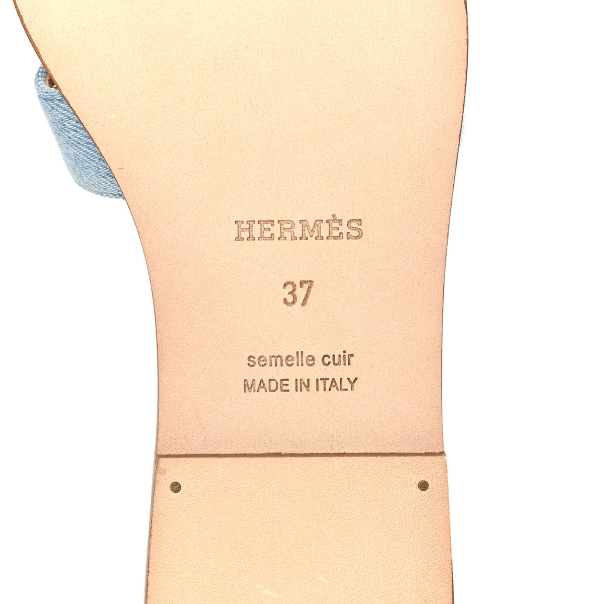 Denim Canvas Oran Sandals 37 Bleu Clair