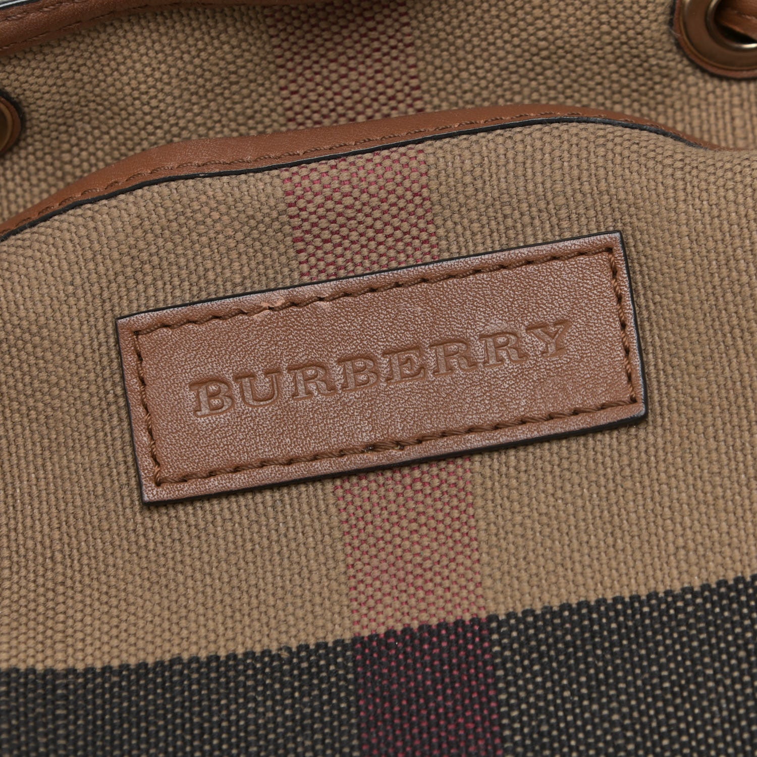 Burberry Overdyed Canvas Mega Check Medium Chiltern Backpack Tan 11 of 22