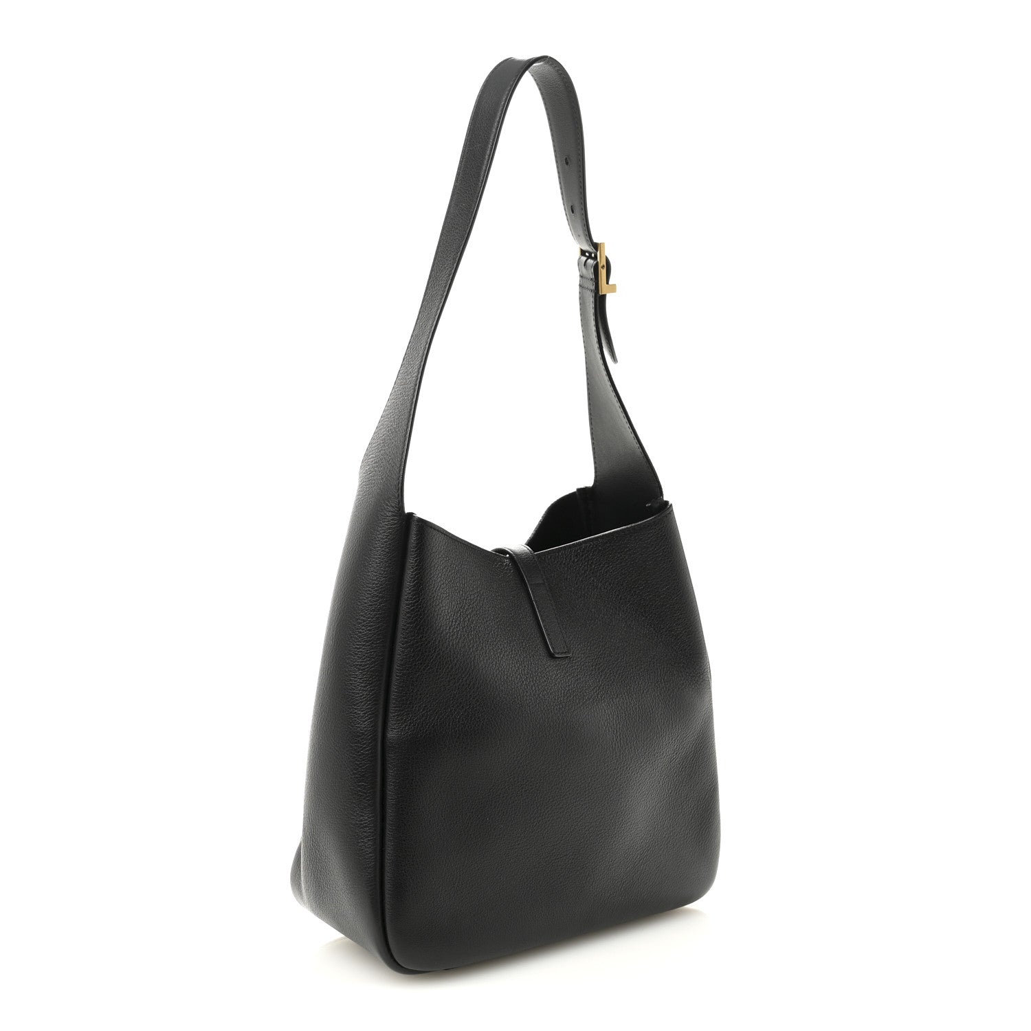 Saint Laurent Smooth Calfskin Small Le 5 A 7 Soft Hobo Black 3 of 10