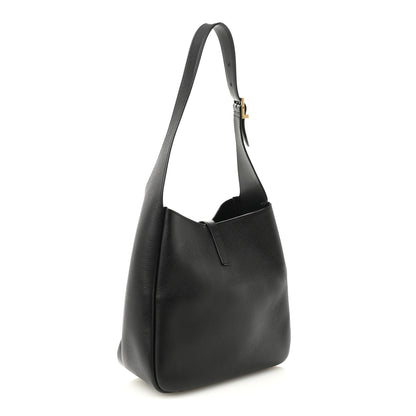 Saint Laurent Smooth Calfskin Small Le 5 A 7 Soft Hobo Black 3 of 10