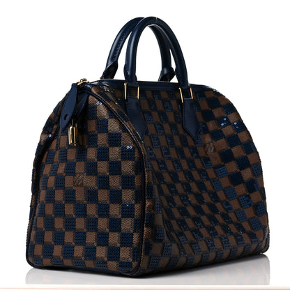Louis Vuitton Damier Paillettes Speedy 30 Blue 3 of 9