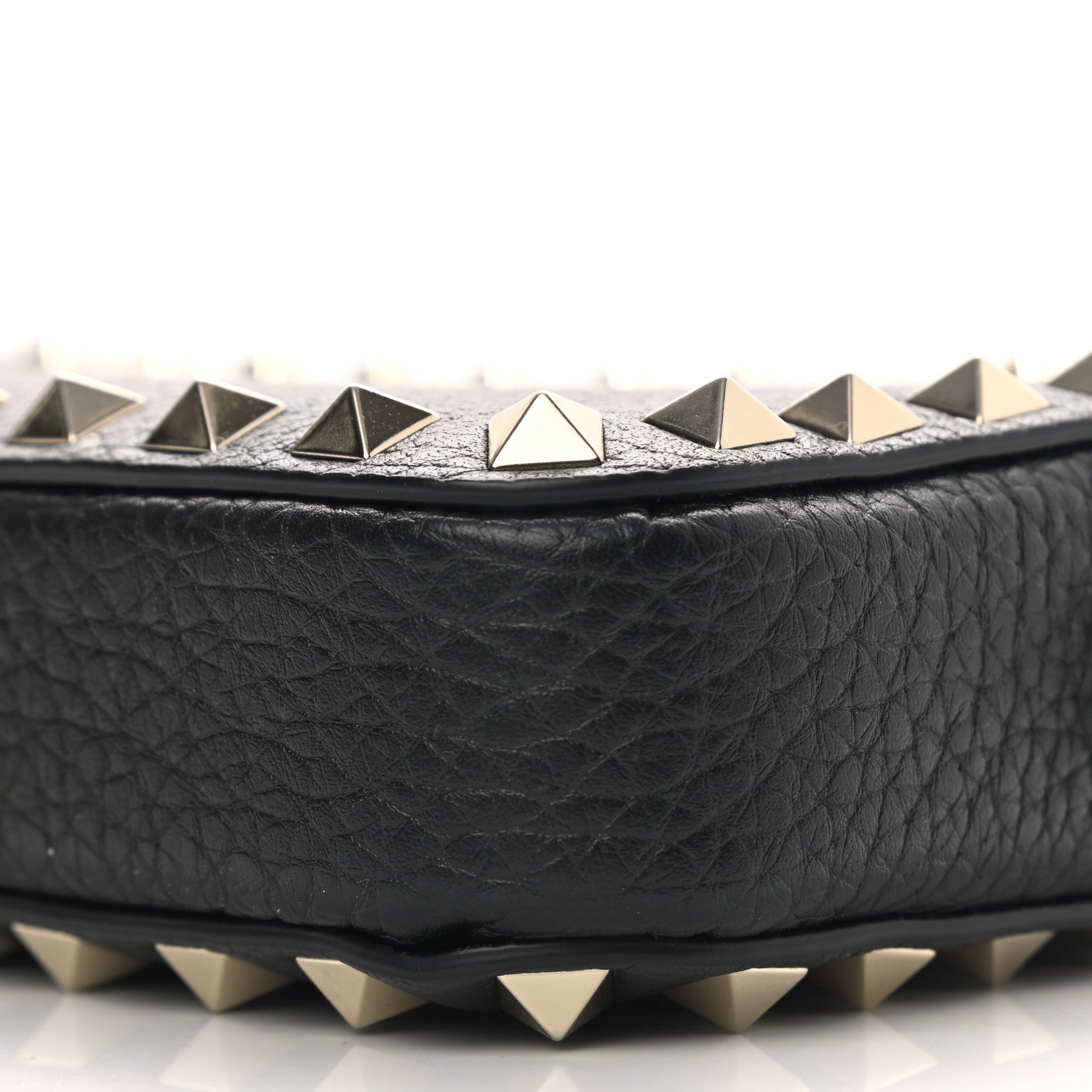 Valentino Garavani Pebbled Calfskin Rockstud Chain Pouch Shoulder Bag Black 10 of 10