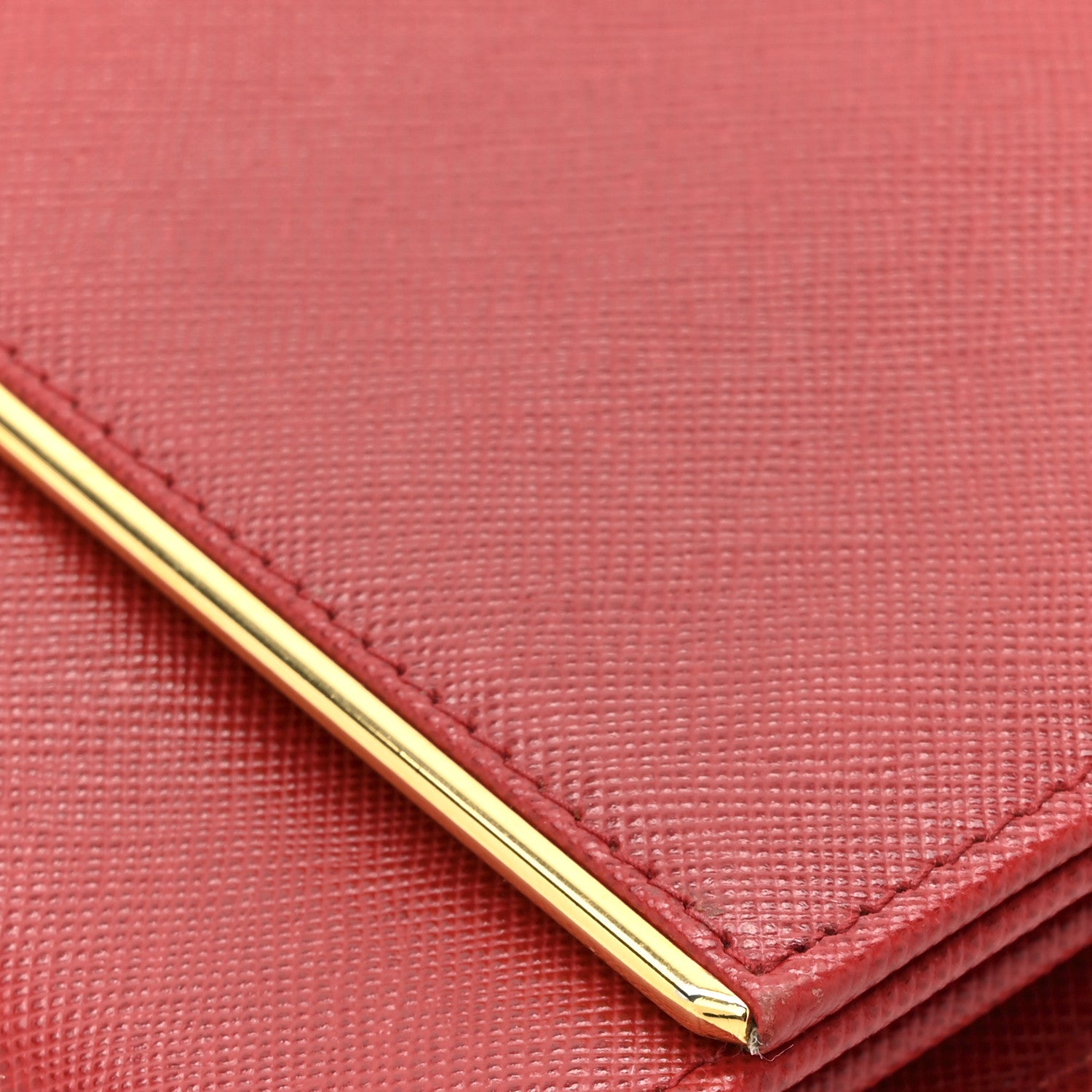 Prada Saffiano Metal Bar Flap Wallet Fuoco 11 of 12