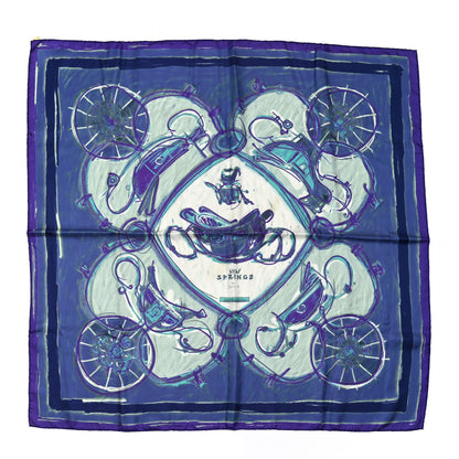 Hermes Silk New Springs Scarf 90 Bleu Indigo Bleu Klein 1 of 4
