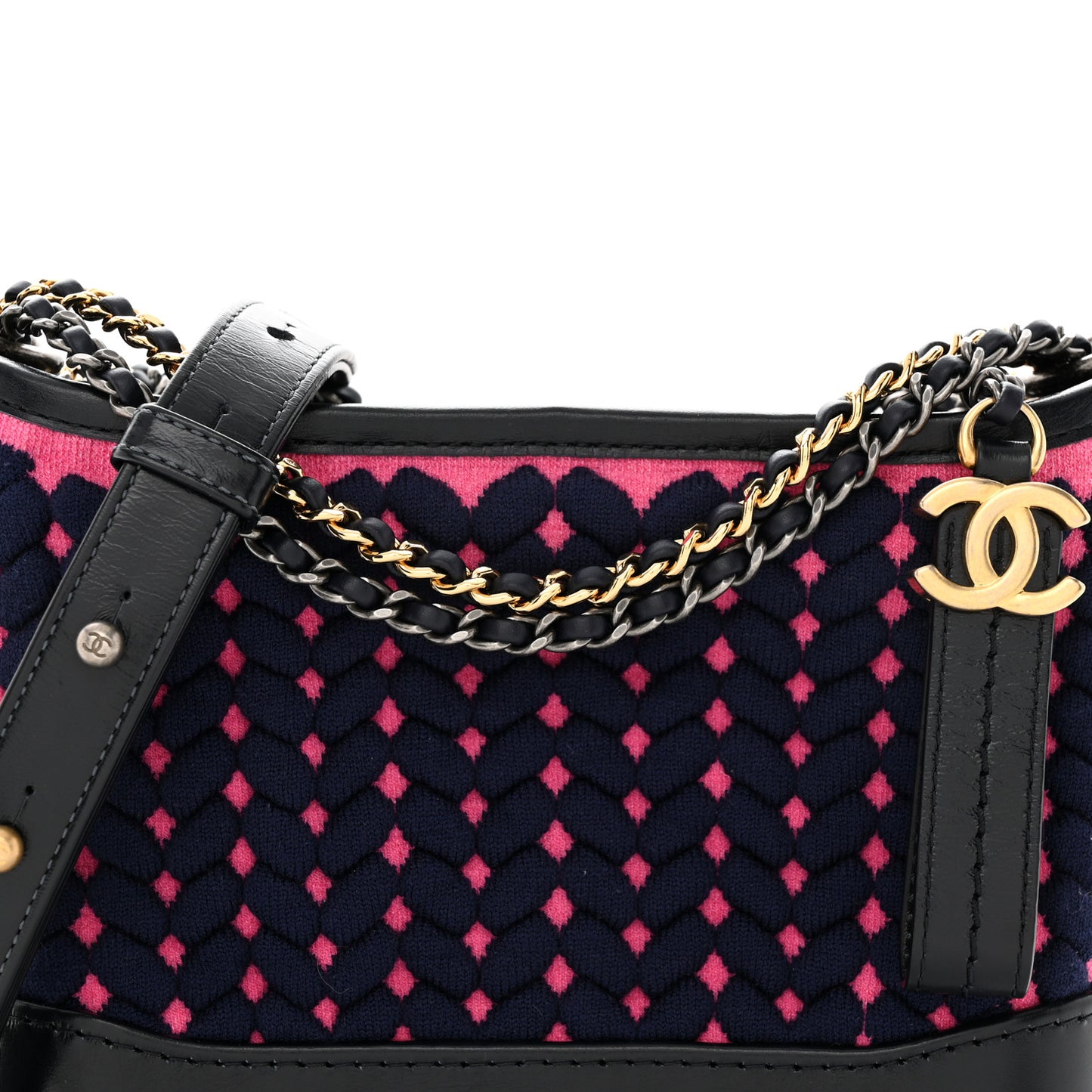 Wool Calfskin Small Gabrielle Hobo Dark Navy