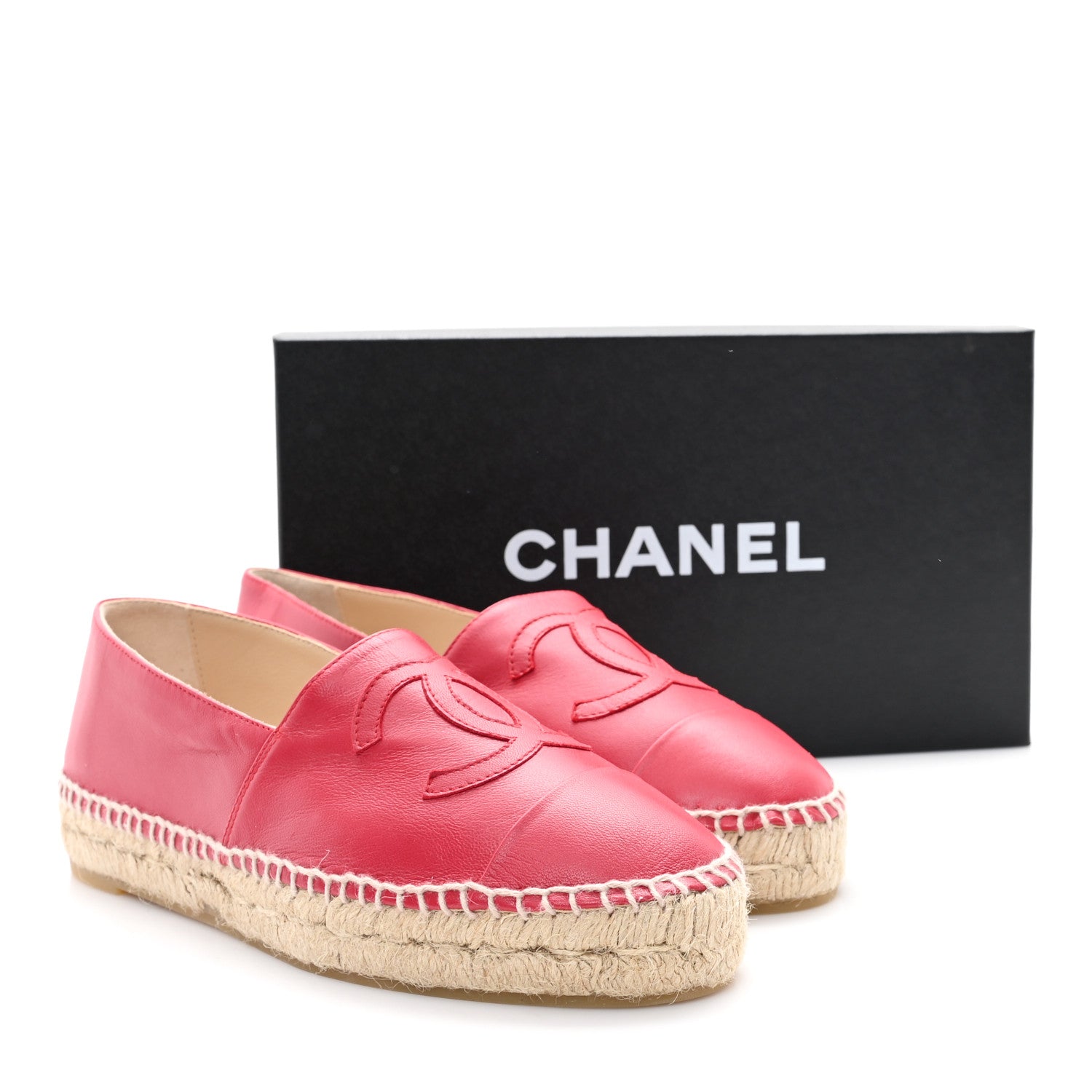 Chanel Lambskin CC Espadrilles 38 Red 10 of 10