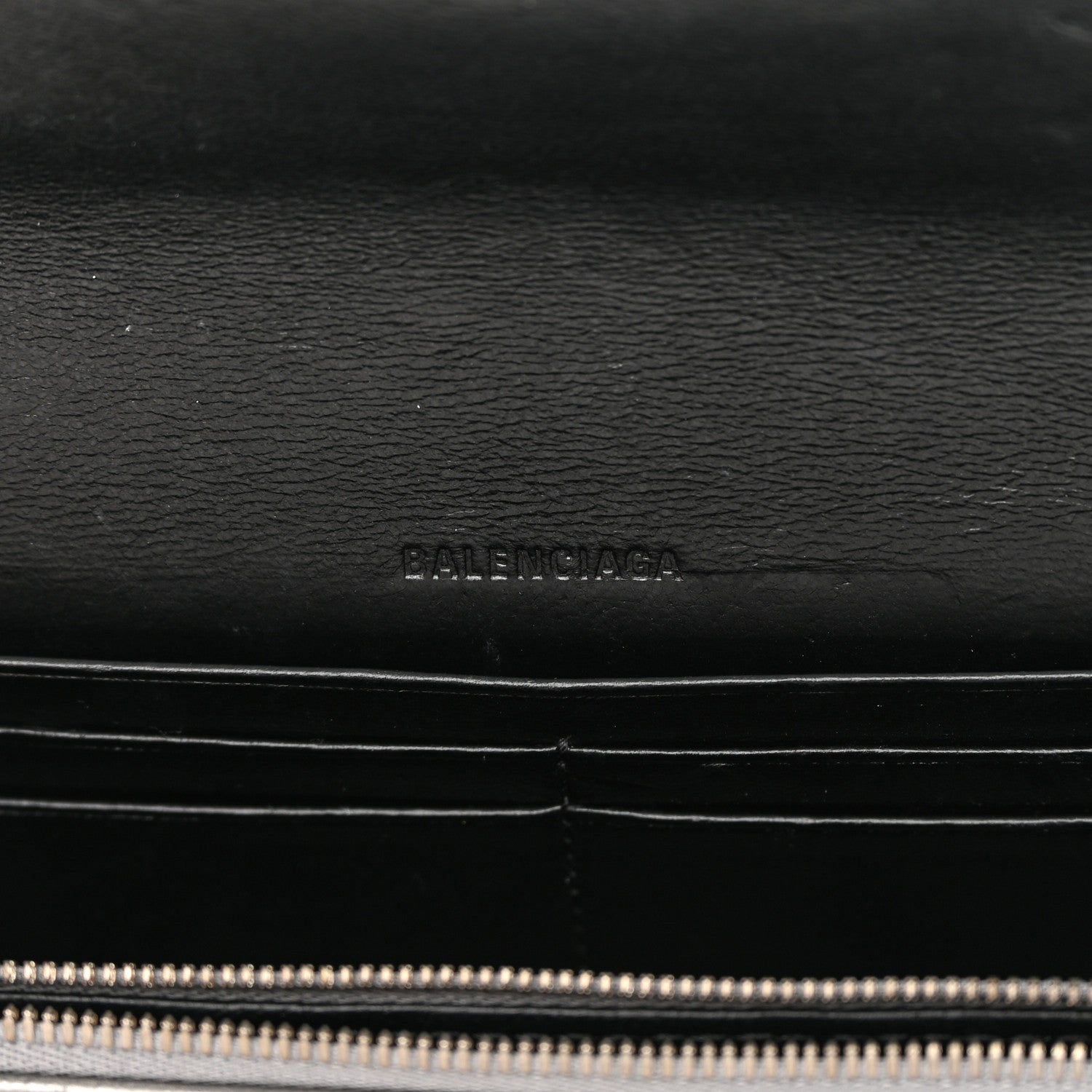 Balenciaga Metallic Extra Supple Calfskin Crocodile Embossed Gossip Wallet On Chain Silver 6 of 16