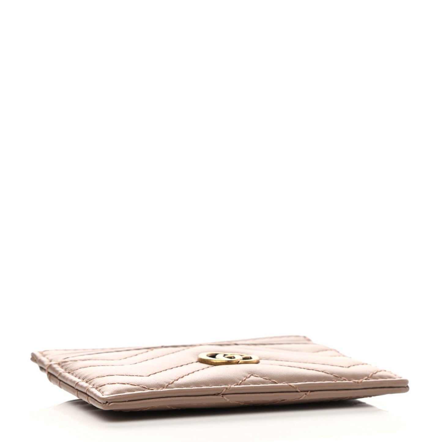 Calfskin Matelasse GG Marmont Card Holder Porcelain Rose