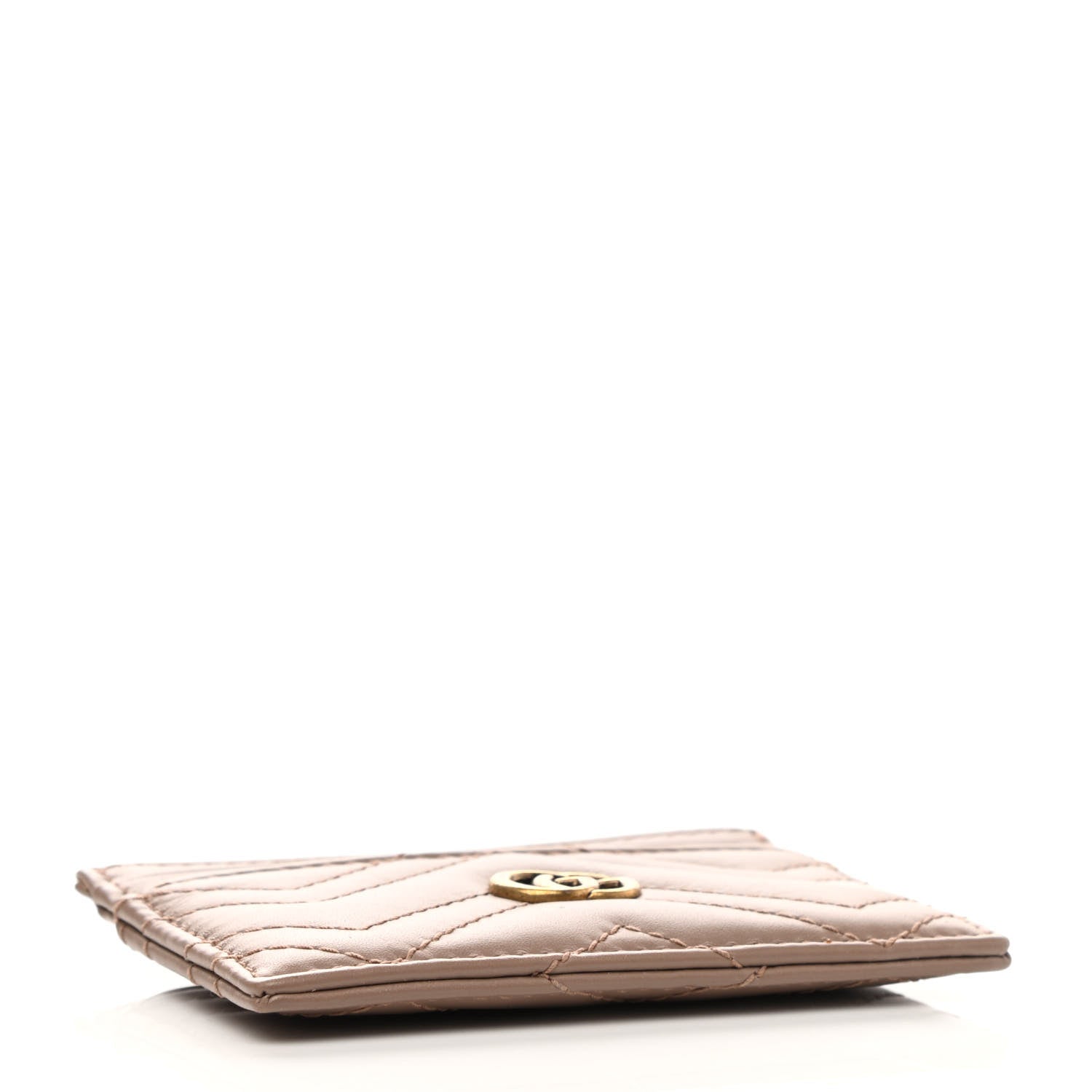 Gucci Calfskin Matelasse GG Marmont Card Holder Porcelain Rose 4 of 6