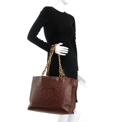 Chanel Lambskin CC Tote Brown 2 of 8